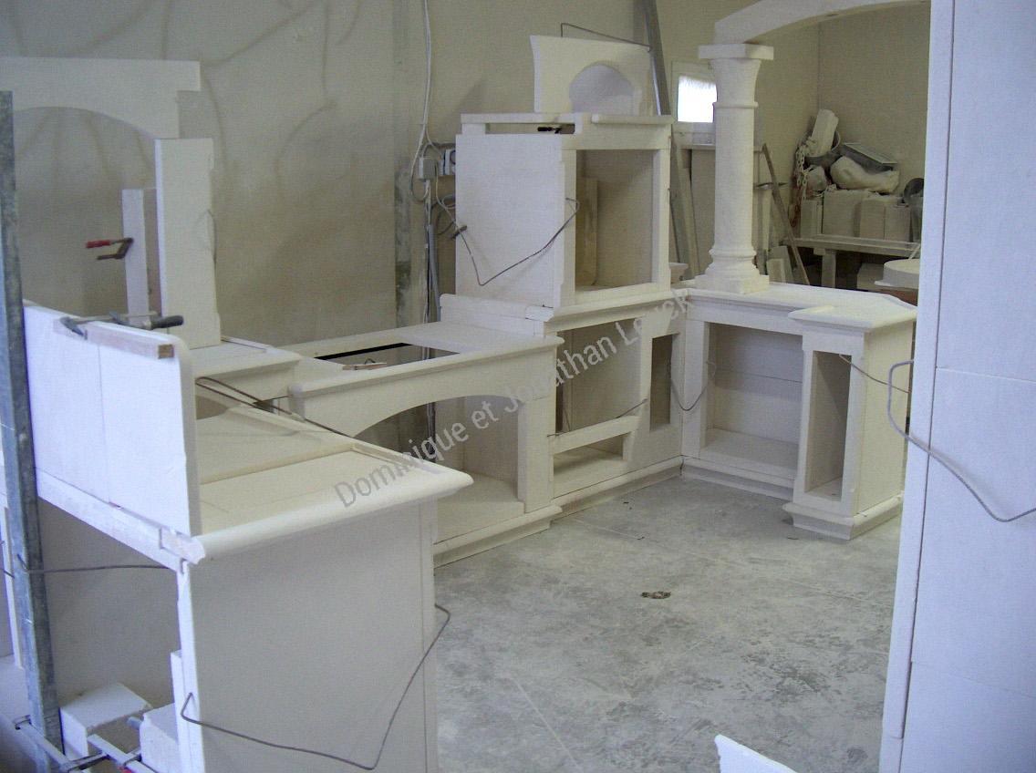 Cuisine en pierre blanche d'Estaillades