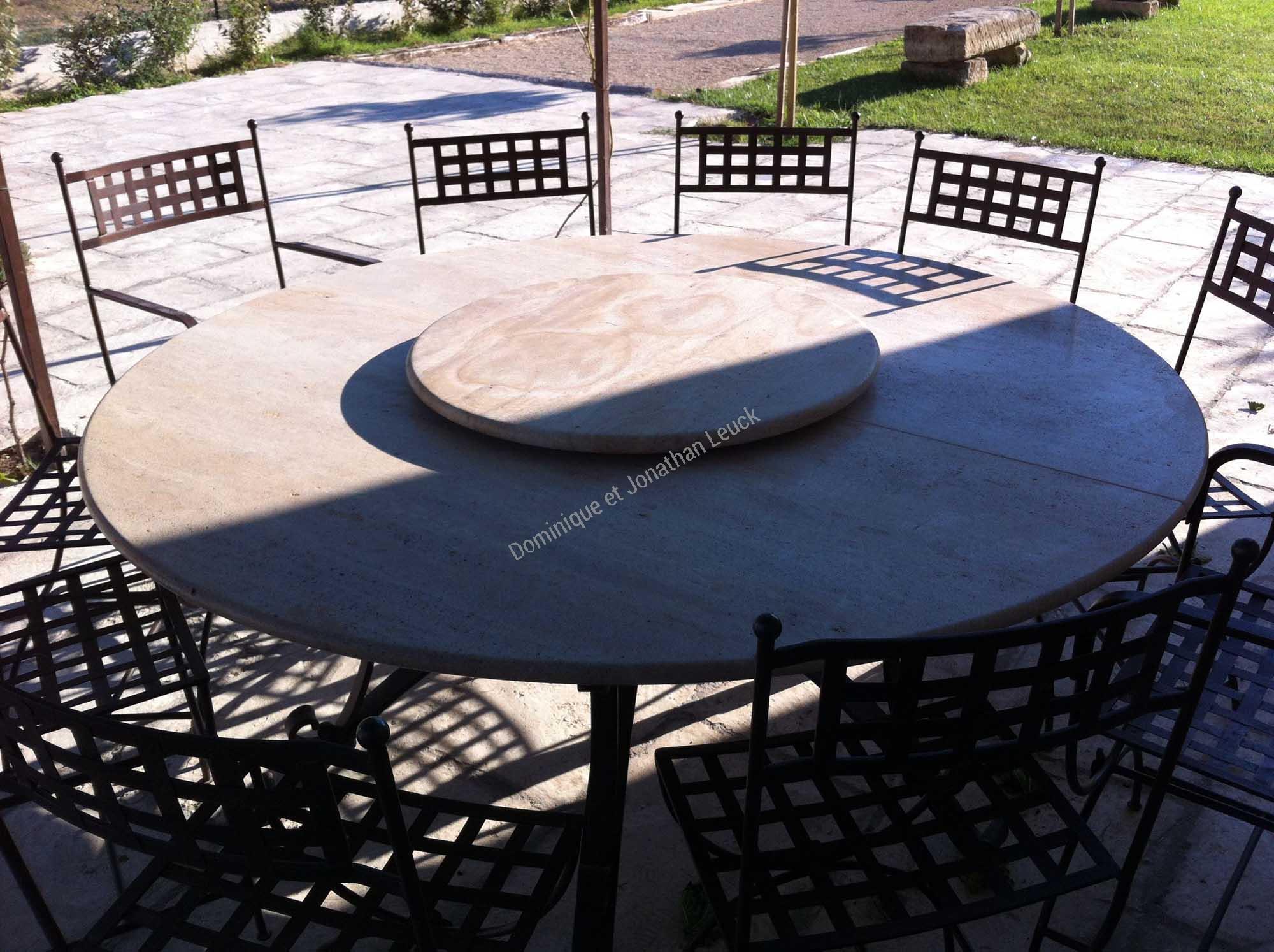 Tables avec bancs en pierre